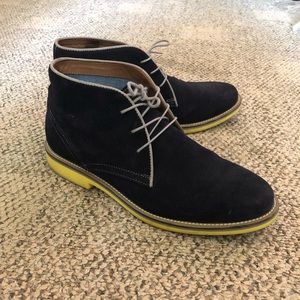 Navy and yellow Aldo ankle boots